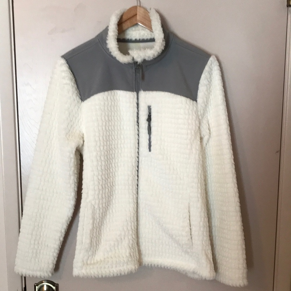 Fleece lined faux fur and suede jacket